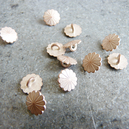 flower petal rose gold metal shank button