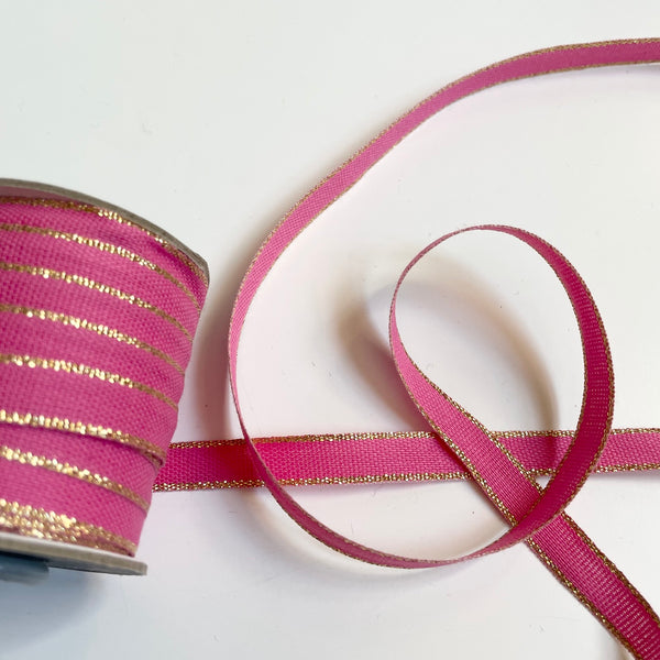 Studio Carta : Drittofilo Cotton Ribbon - Fuschia / Gold