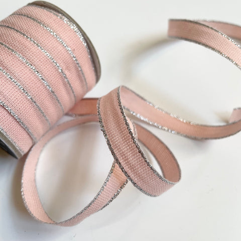 Studio Carta : Drittofilo Cotton Ribbon - Petal / Silver pink