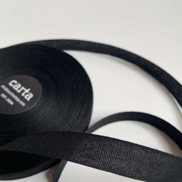 Studio Carta : Wide Tight Weave Cotton Ribbon - Black