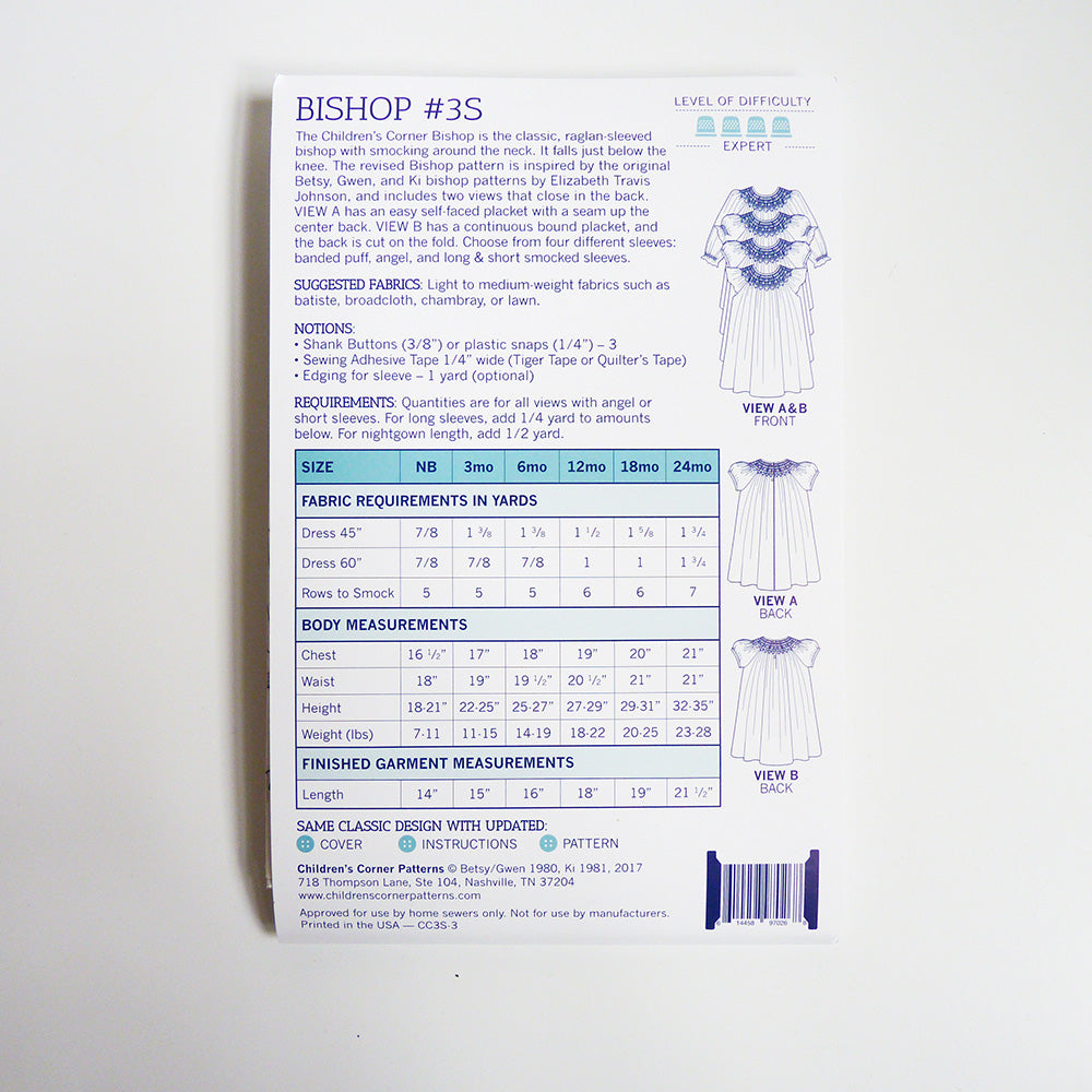 Children's Corner Patterns : Bishop smock dress