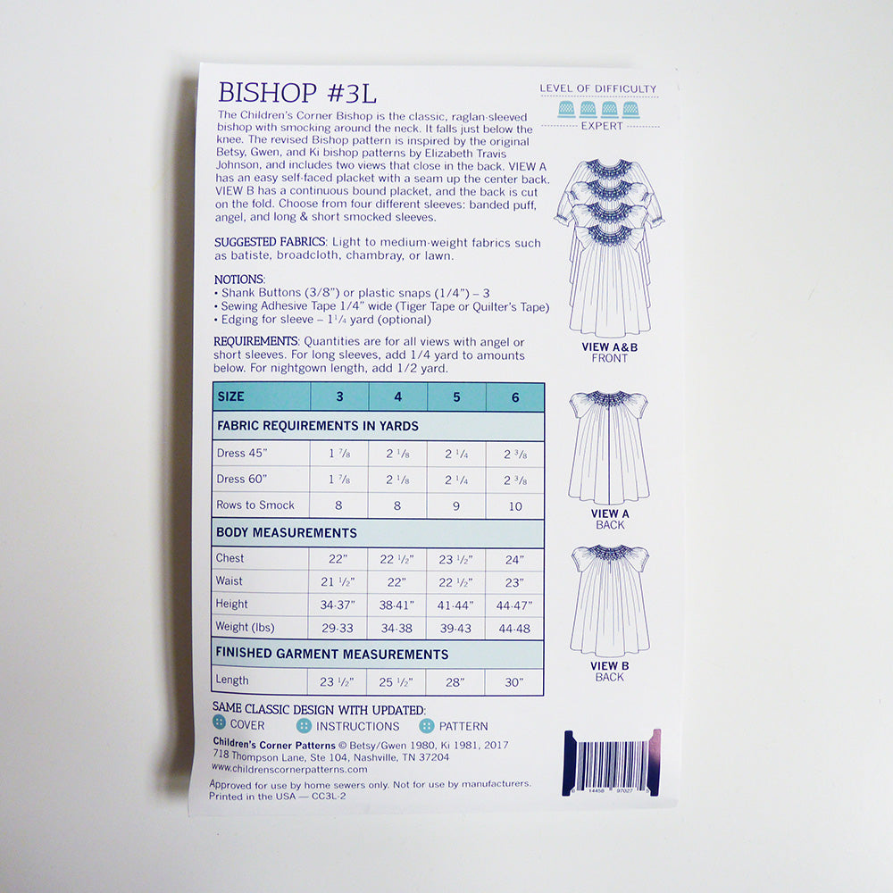 Children's Corner Patterns : Bishop smock dress