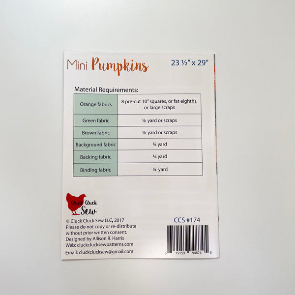 Cluck Cluck Sew : Mini Pumpkins Quilt Pattern