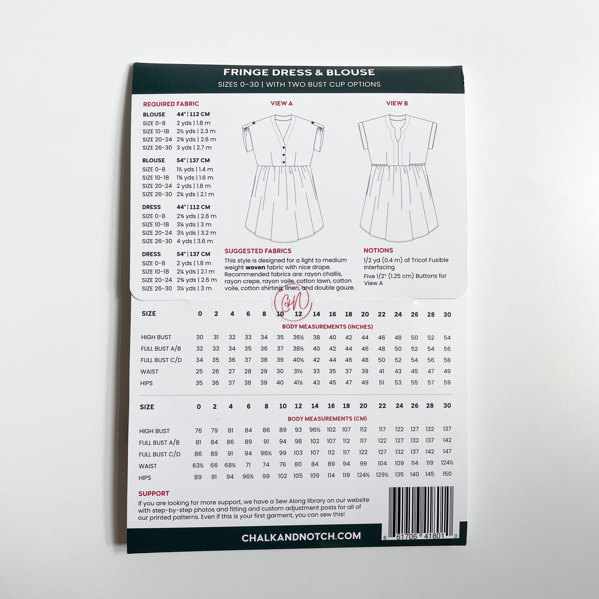 Chalk & Notch Patterns : Fringe Dress & Blouse – Bolt & Spool