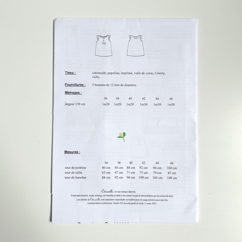 Citronille Patterns : Capucine Top