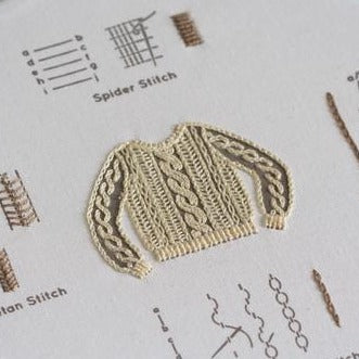 kiriki press embroidery stitch sampler knit sweater