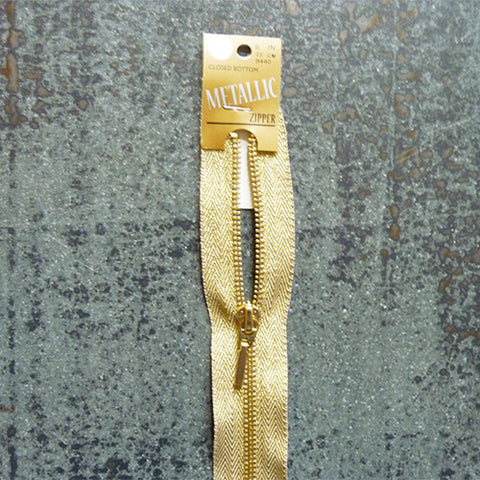 Coats Metallic Zipper - 9" brass