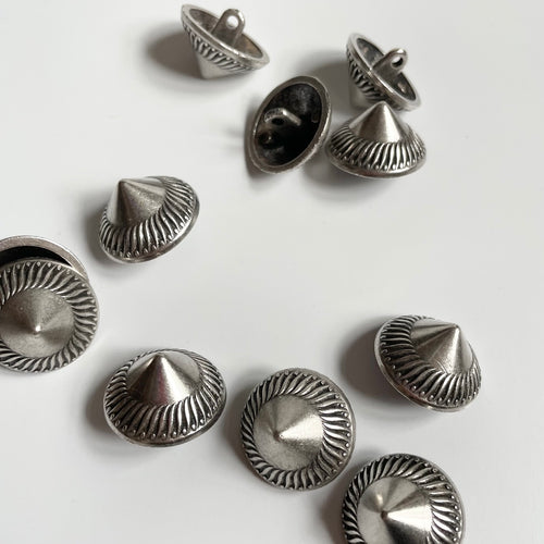 Conical Shank Button - Silver