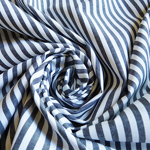 Cotton Stripe Shirting - Black