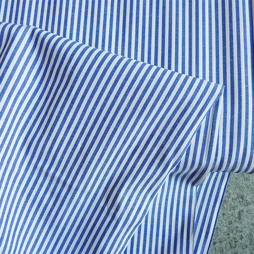 Cotton Stripe Shirting - Nautical Blue