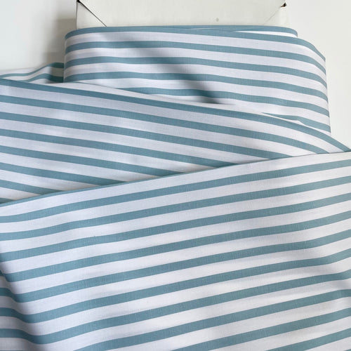 Striped Cotton Shirting - Soft Blue