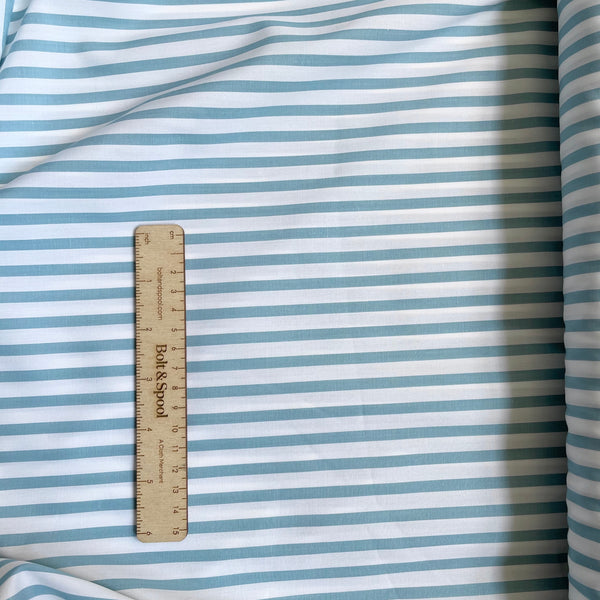 Striped Cotton Shirting - Soft Blue