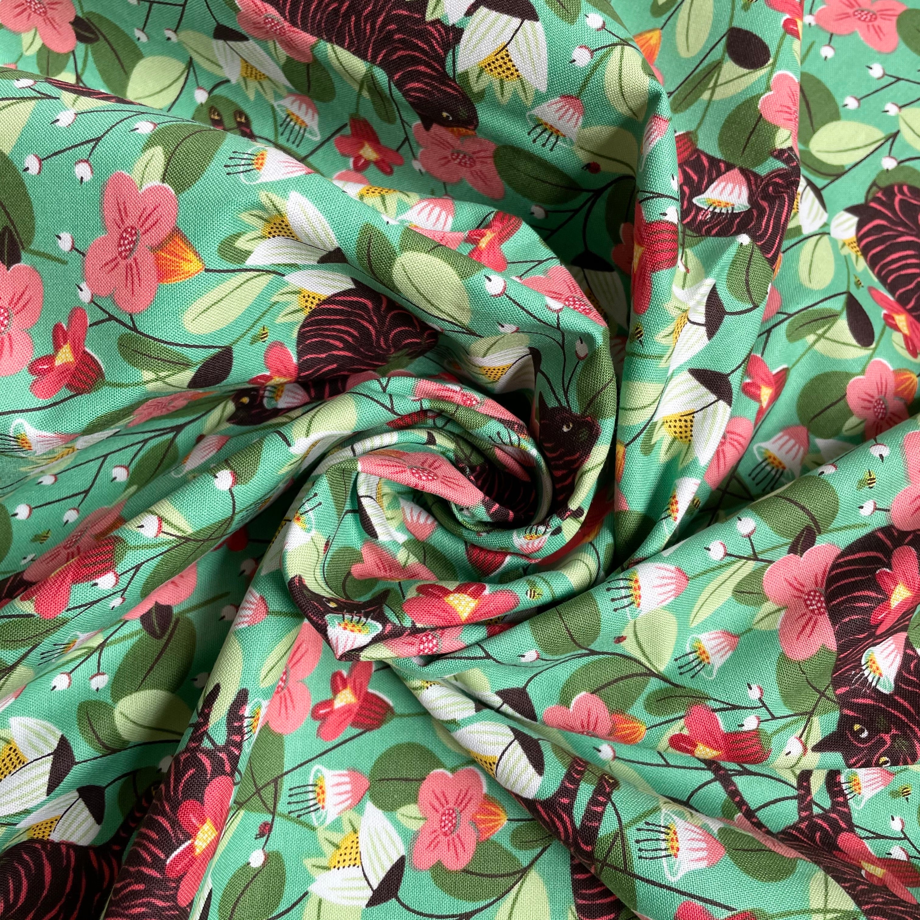 Cotton + Steel : Loli's Garden - Green With Envy Geranio