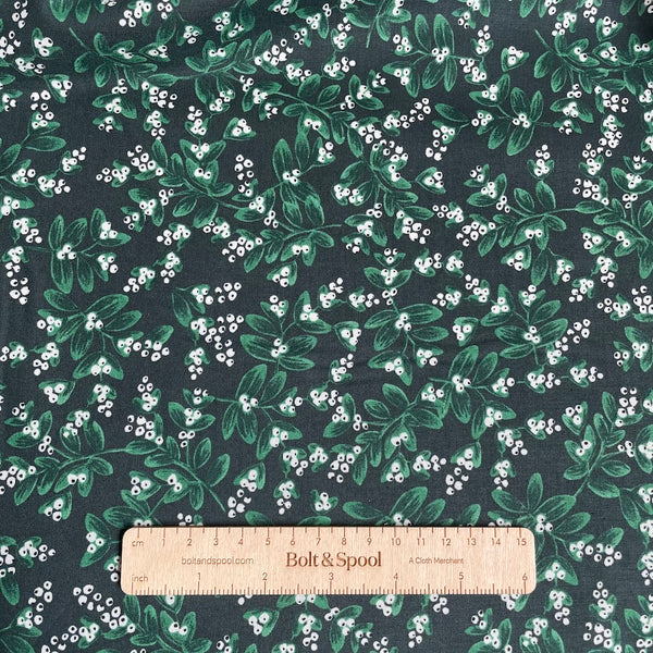 Cotton + Steel : Rifle Paper Co. Holiday Classics - Mistletoe Evergreen