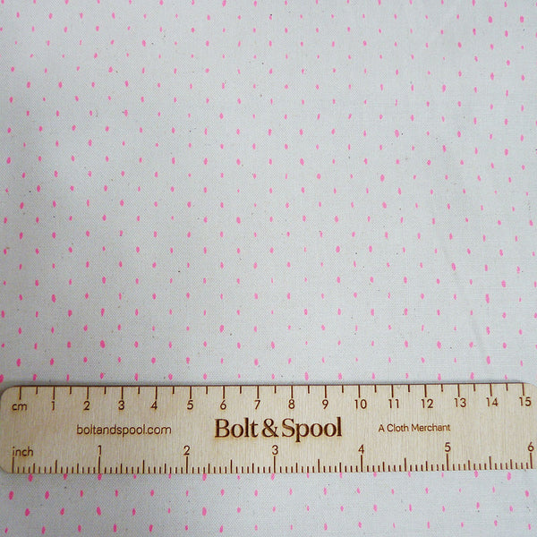 Cotton + Steel : Stitch and Repeat - Neon Pink Glow Unbleached quilting cotton