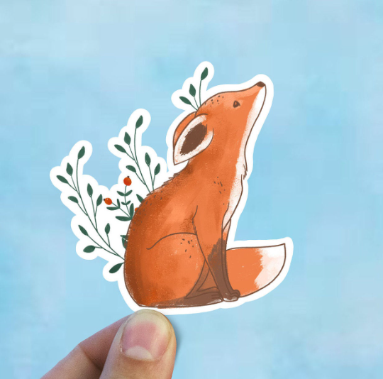 Watercolor Fox Vinyl Sticker