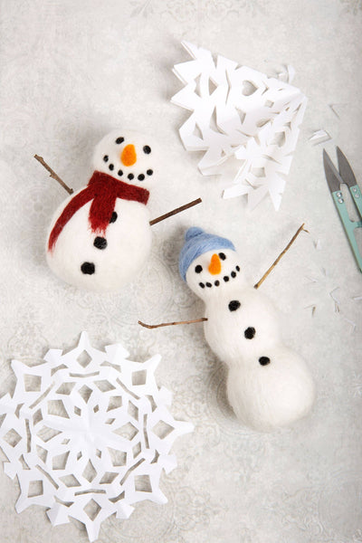 Hawthorn Handmade : Snowmen Needle Felting Kit