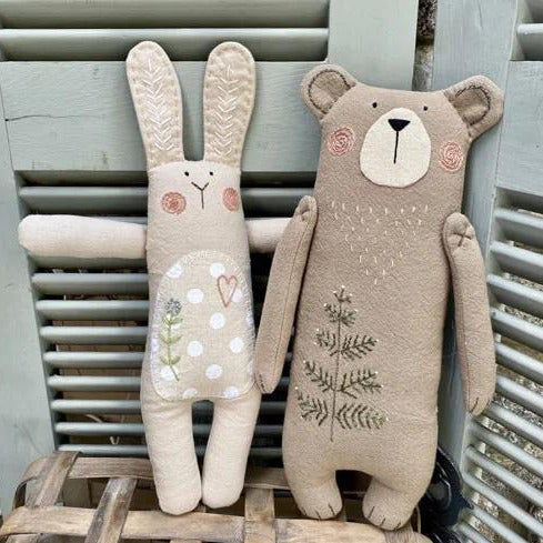 bunny & bear stuffed animal sewing pattern
