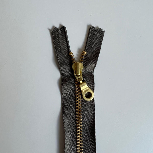 8-inch Brass Gold Donut-pull Zippers
