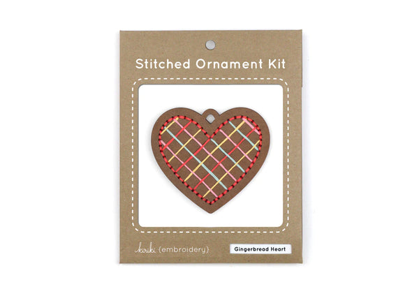 Kiriki Press : Stitched Ornament Kit - Gingerbread Heart