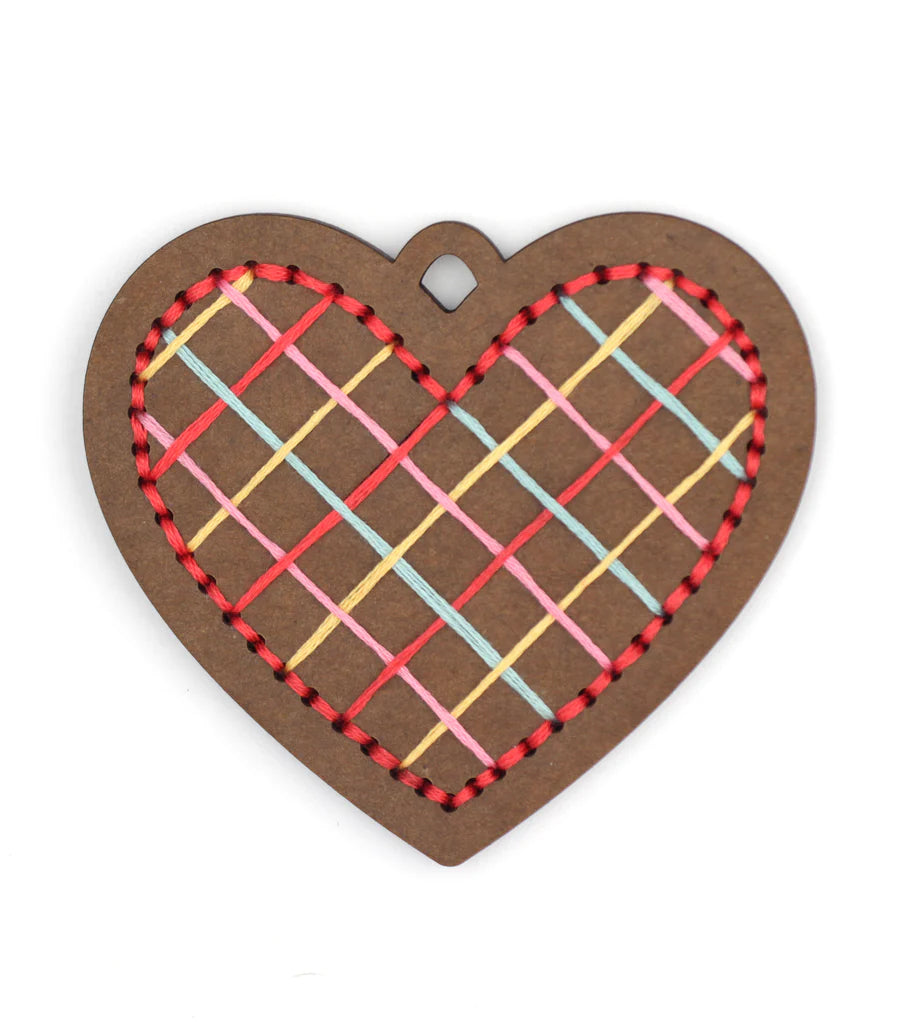 Kiriki Press Stitched Ornament Kit - Gingerbread Heart