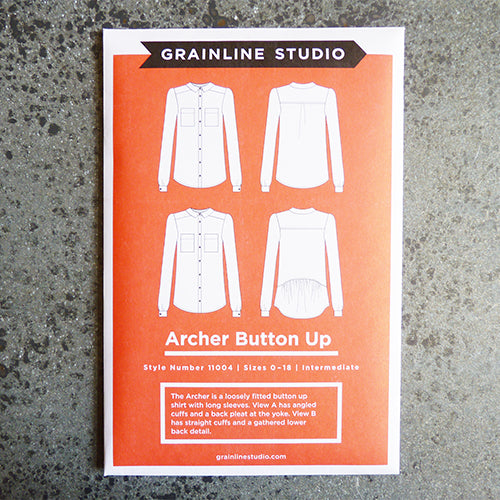grainline studio archer button up shirt sewing pattern