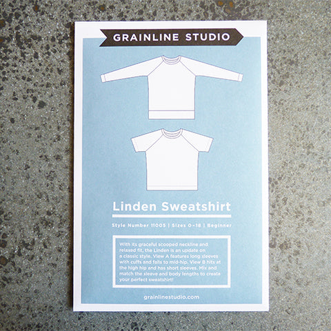 grainline studio linden sweatshirt sewing pattern