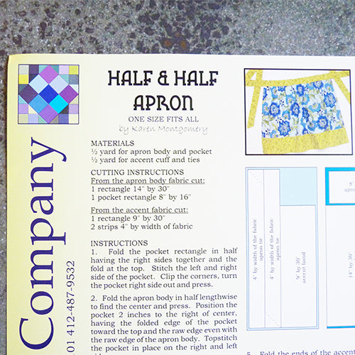 the Quilt Company Half and Half Apron sewing pattern