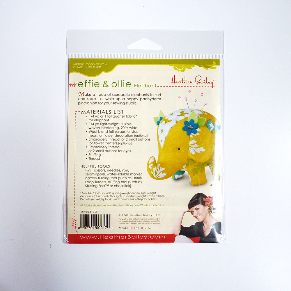 Heather Bailey Patterns : Effie & Ollie Elephant