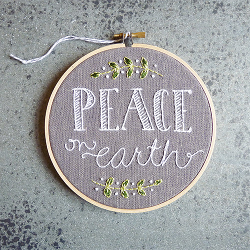 i heart stitch art embroidery kit peace on earth