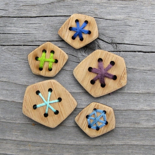 Stitchable Wonky Bamboo Buttons