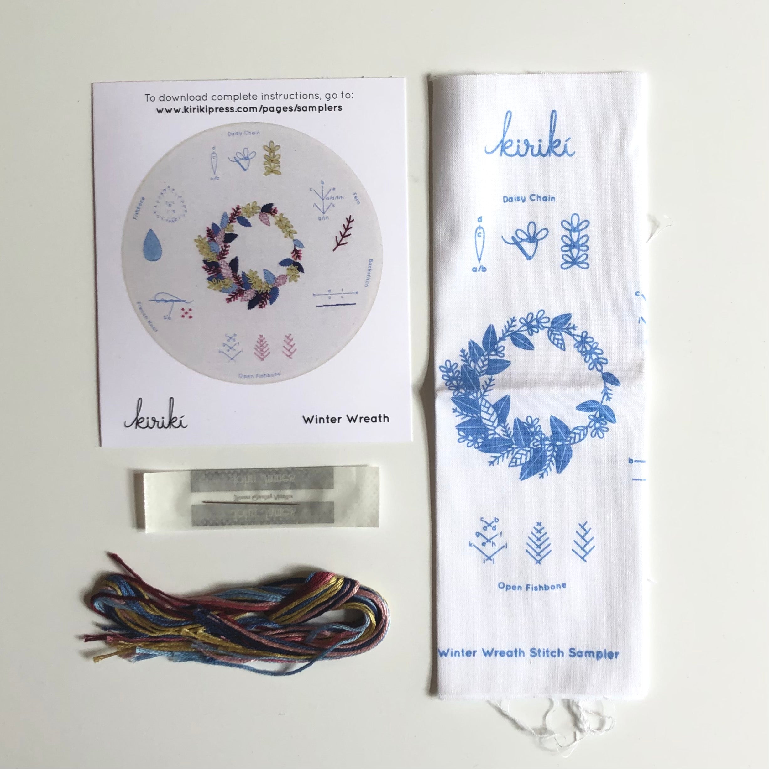 Kiriki Press Embroidery Stitch Sampler - Winter Wreath