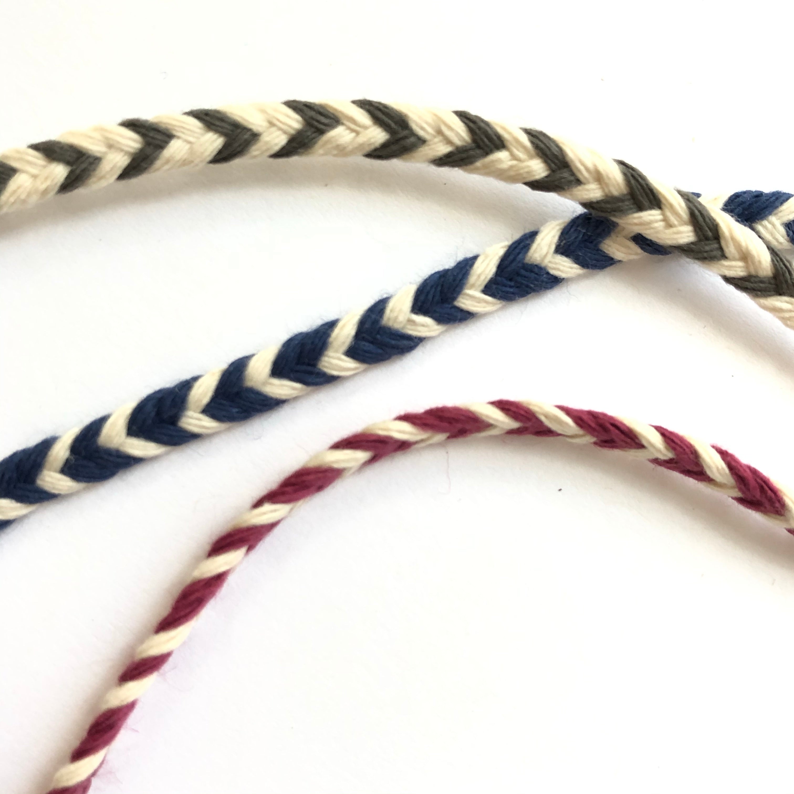 French Cotton Chevron Braid Trim - Red / Ecru