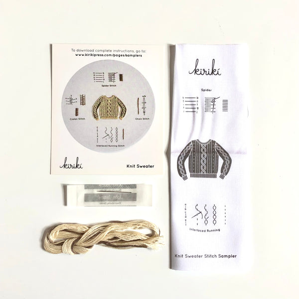 Kiriki Press Embroidery Stitch Sampler - Knit Sweater