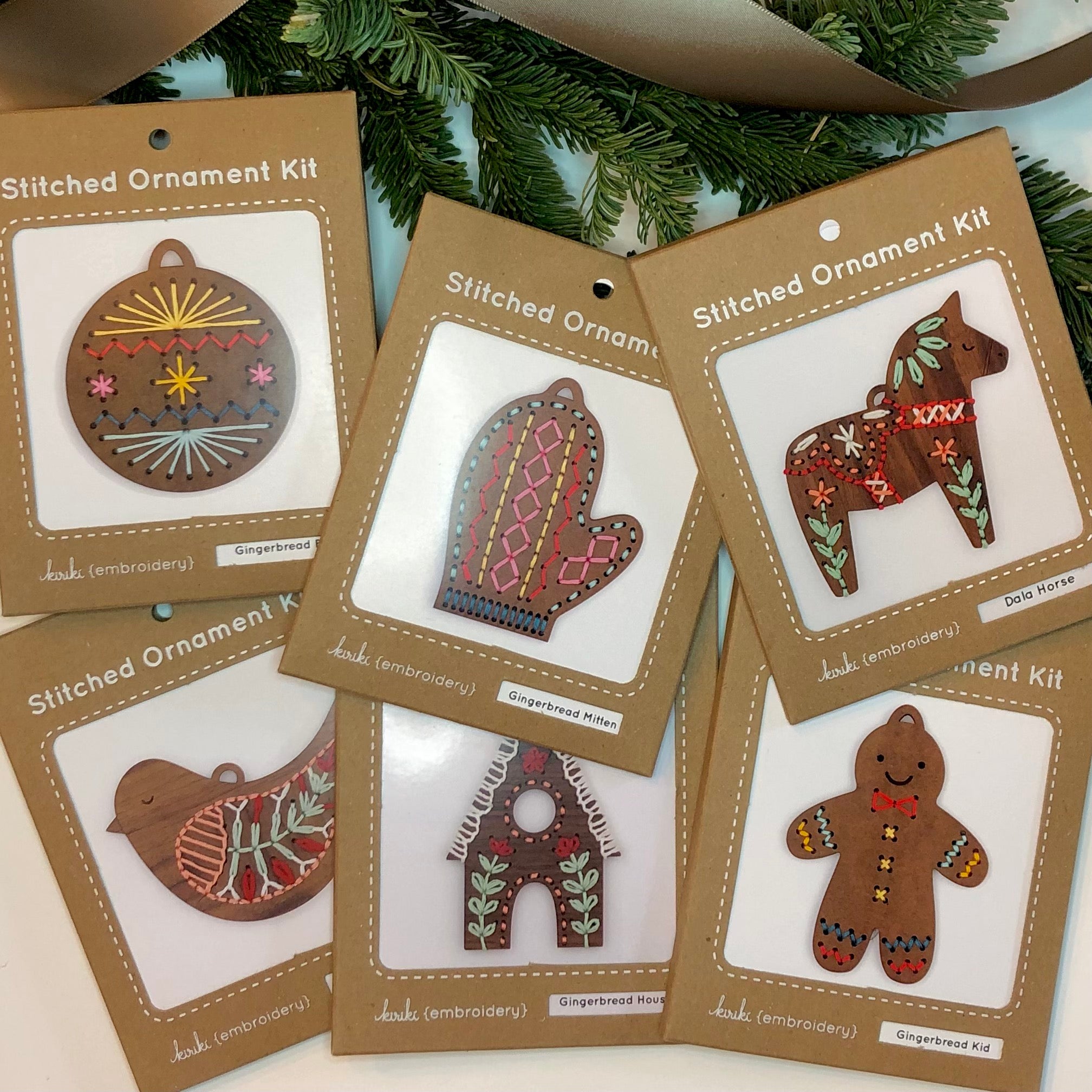 Kiriki Press Stitched Ornament Kit - Gingerbread Boy