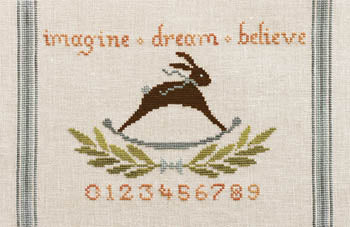 Counted Cross-Stitch Pattern: imagine + dream + believe