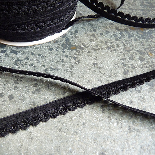 picot lingerie elastic black