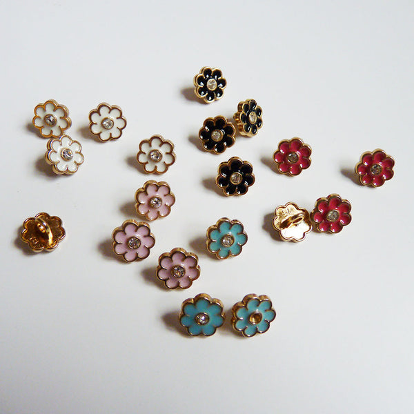 Sparkly Blossom Shank Button - Gold