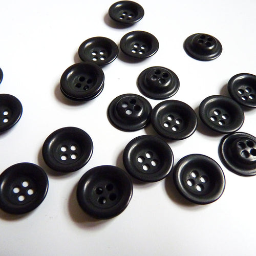 Metal Cupped Button - Black