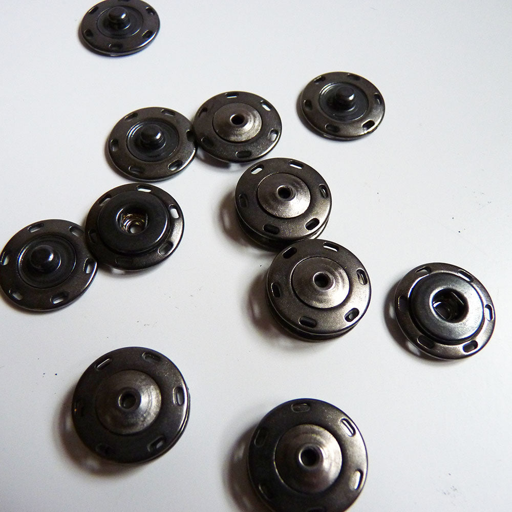 Sew-In Metal Snaps - Antique Silver