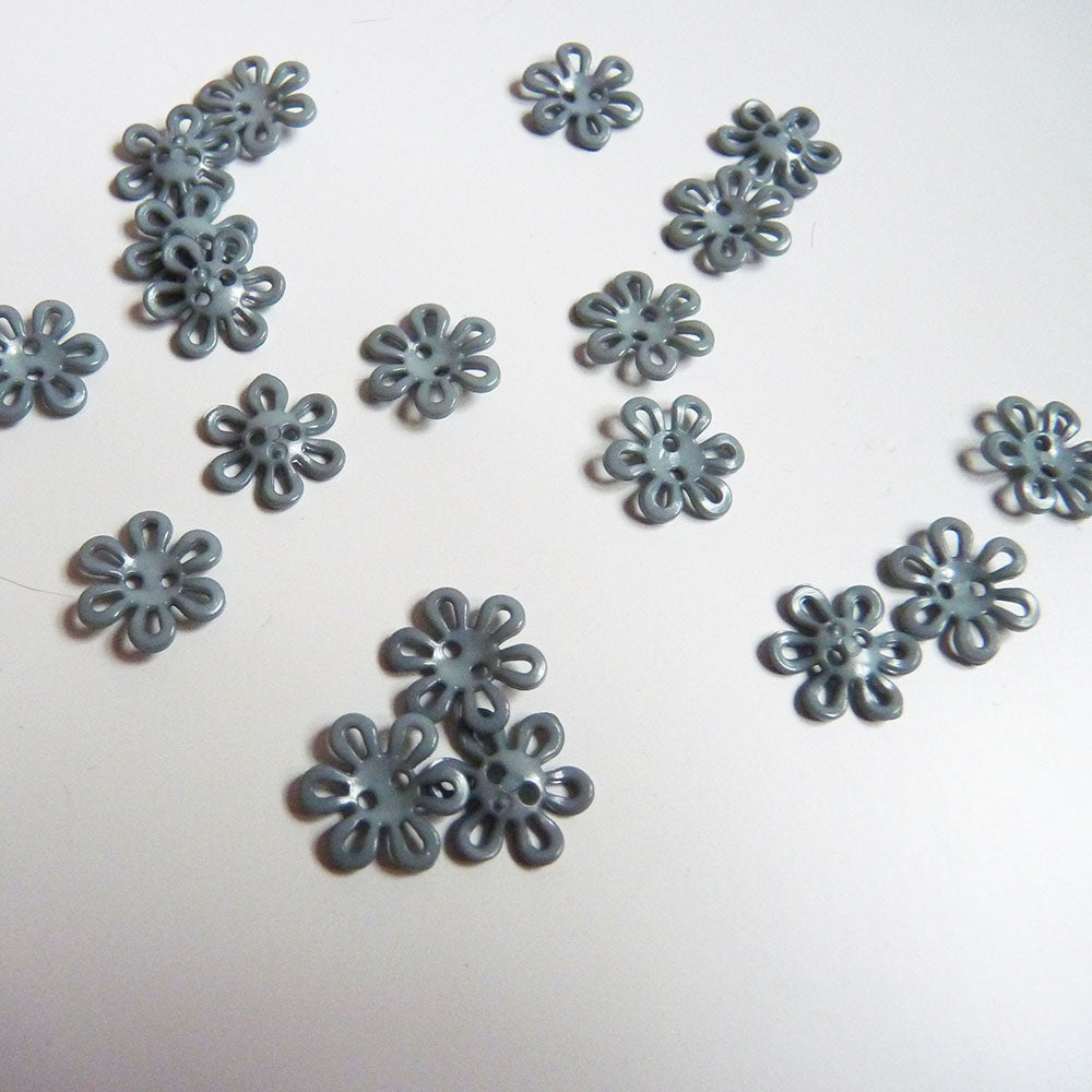 Nylon Blossom Button - Gray