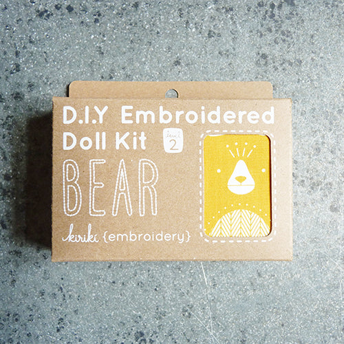 kiriki press embroider stuffed bear doll kit