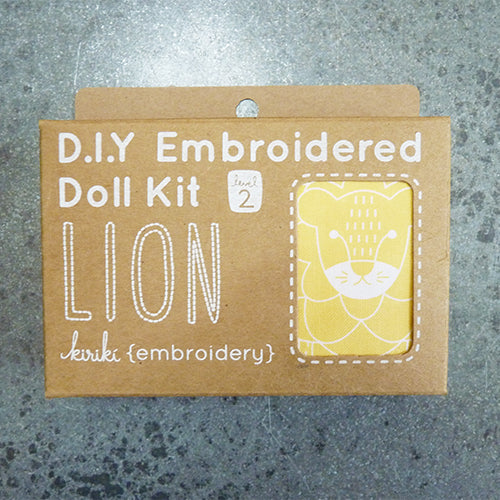 kiriki press embroider stuffed lion doll kit