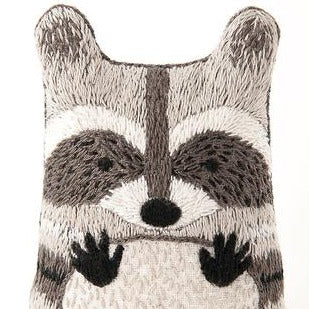 kiriki press embroiderd doll raccoon kit