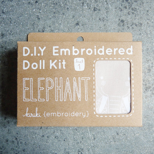 kiriki press embroider stuffed elephant doll kit