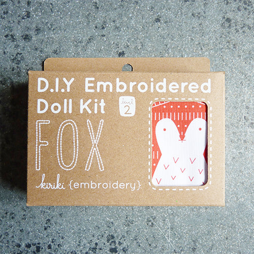 kiriki press embroider stuffed fox doll kit