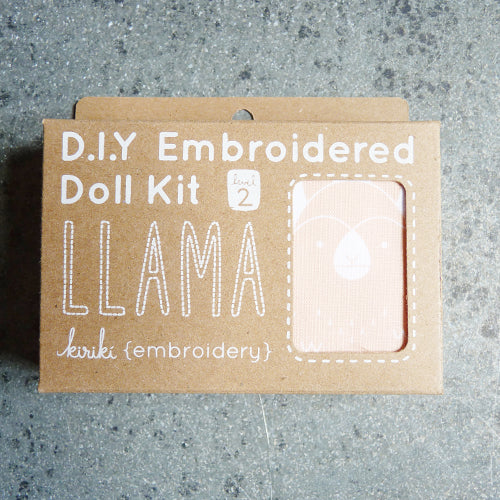 kiriki press embroider stuffed llama doll kit
