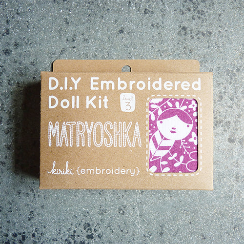 kiriki press embroider stuffed matryoshka doll kit