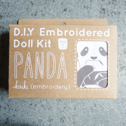 kiriki press embroider stuffed panda doll kit