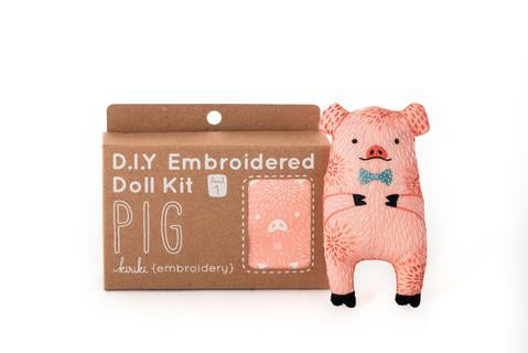 kiriki press pig doll embroidery kit